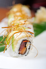 Image showing fresh sushi choice combination assortment selection 