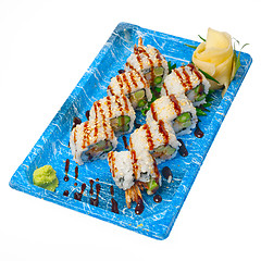 Image showing take away sushi express on plastic tray 