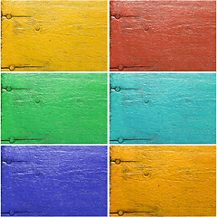 Image showing Set of six painted wooden textures