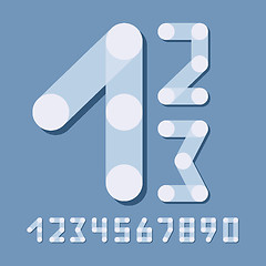 Image showing Numbers set modern style. Icons. Vector illustration.