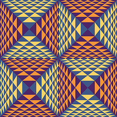 Image showing Abstract geometrical background with pyramids. Seamless pattern.