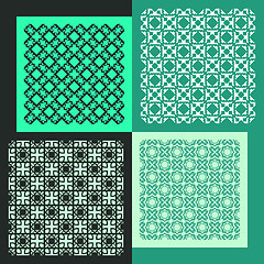 Image showing Set of four seamless patterns. Vintage geometric ornaments. 