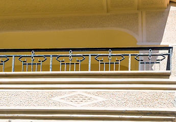 Image showing Fragment of a facade of a house with a balcony 