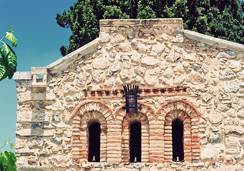 Image showing Fragment of the facade of the chapel , Crete, Greece.