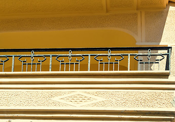 Image showing Fragment of a facade of a house with a balcony 