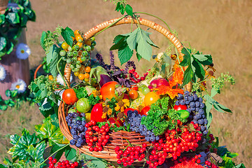 Image showing Harvest vegetables, fruits, berries sold at the fair