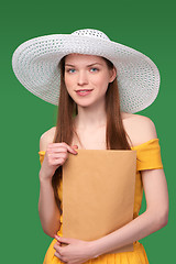 Image showing Woman with parcel