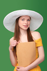 Image showing Woman with parcel