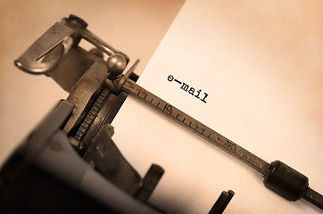 Image showing Old typewriter with paper