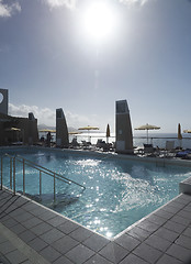 Image showing rooftop swimming pool view over Atlantic Ocean