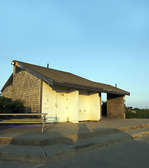 Image showing public  bathroom Ditch Plains Beach Montauk New York