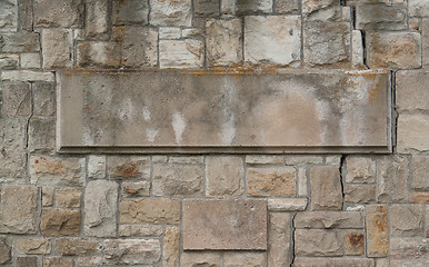 Image showing stone wall with flagstone