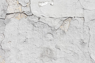 Image showing Grungy white concrete wall background