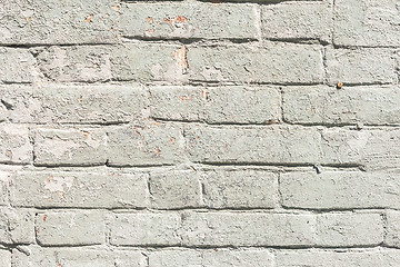 Image showing White Brick Wall. Grungy white concrete wall