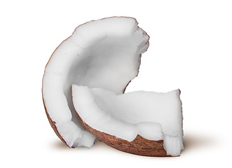 Image showing Two pieces of coconut pulp rotated