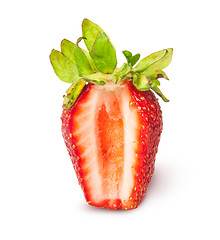 Image showing Strawberry closeup cut segment