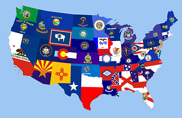 Image showing usa states flag map
