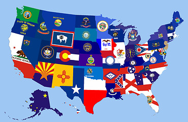 Image showing usa states flag map