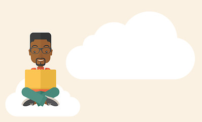 Image showing Black guy reading a book