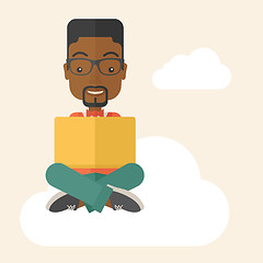 Image showing Black guy reading a book