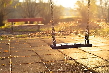 Image showing Playground swing in the park