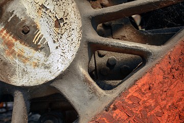 Image showing Industrial worn metal closeup photo