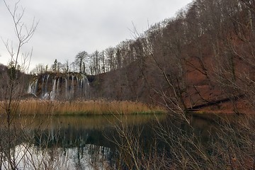 Image showing Waterfall with large rocks