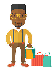 Image showing Black guy who go shopping.