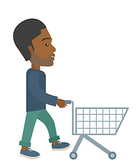 Image showing Man with empty cart.