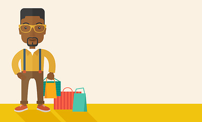 Image showing Black guy who go shopping.