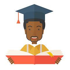Image showing Black man with graduation cap.