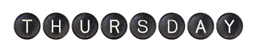 Image showing Typewriter buttons, isolated - Thursday