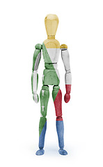 Image showing Wood figure mannequin with flag bodypaint - Comoros