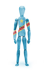 Image showing Wood figure mannequin with flag bodypaint - Congo