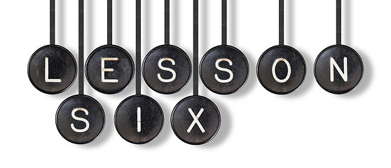 Image showing Typewriter buttons, isolated - Lesson six