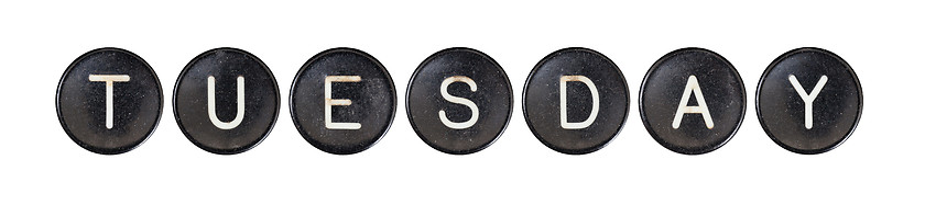 Image showing Typewriter buttons, isolated - Tuesday