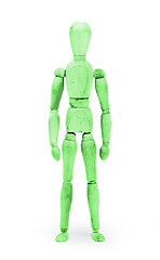 Image showing Wood figure mannequin with bodypaint - Green