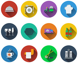 Image showing Set of restaurant icons