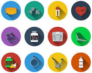 Image showing Set of fitness icons