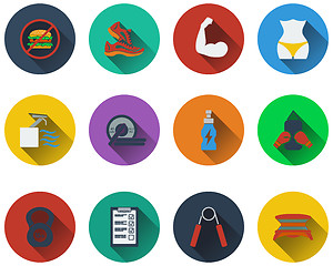 Image showing Set of fitness icons