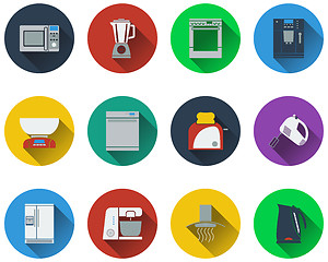 Image showing Set of kitchen equipment icons