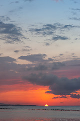 Image showing beautiful sunset at the beach