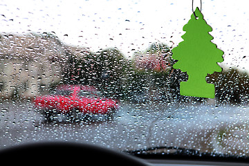 Image showing drops on car windshield