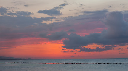 Image showing beautiful sunset at the beach