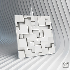 Image showing Business card. 3d blocks structure background. 