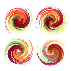 Image showing Colorful abstract icon set. Dynamic flow illustration. 