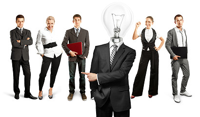 Image showing Business Team With Lamp Head