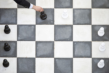 Image showing Outdoor chess move