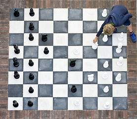 Image showing Outdoor chess board from above