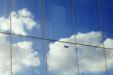 Image showing Airplane reflection